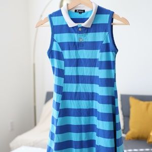 Striped Collared Blue Mini Dress